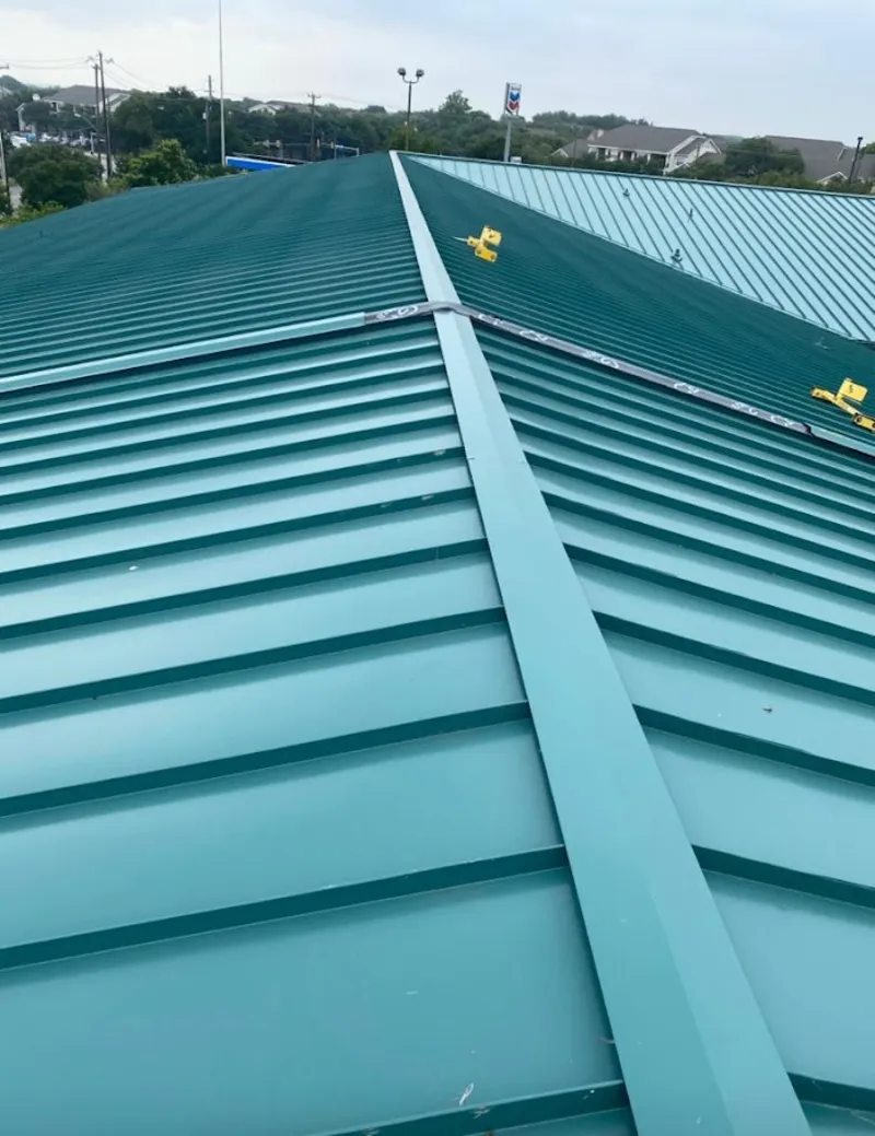 Green commercial metal roof ridge and valley for Metal Roof Repair in Kingman